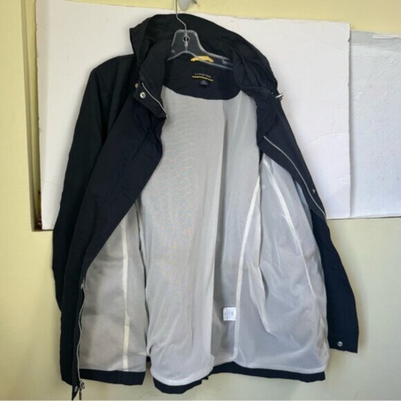 Land’s End Vintage Anorak Weatherproof Hood Zip Lightweight Rain Jacket Navy XL - Picture 5 of 16